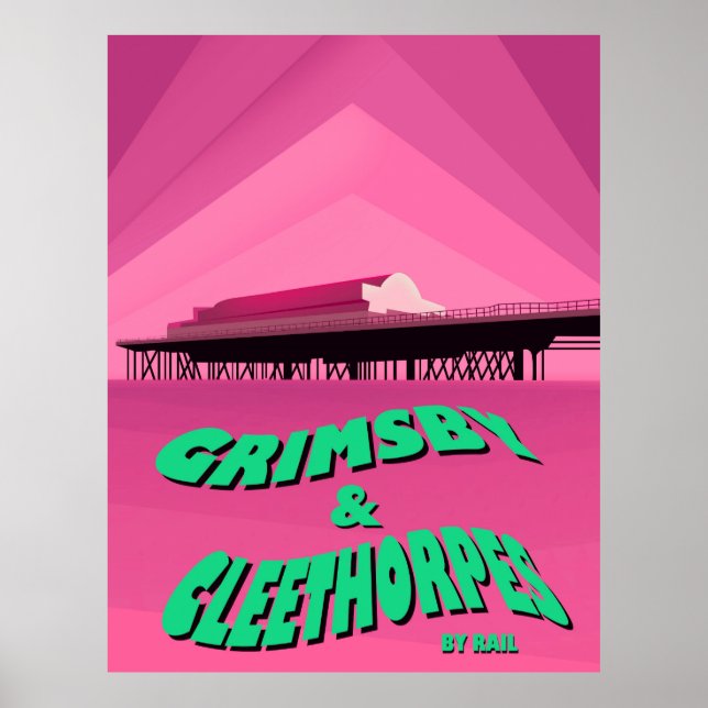 Póster Afiche de viaje del muelle Grimsby y Cleethorpes (Frente)
