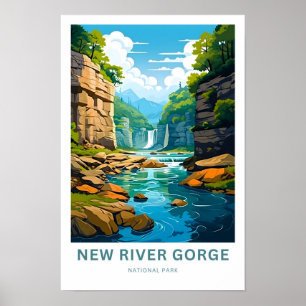 Póster Afiche de viaje del Nuevo Parque Nacional del Gorg