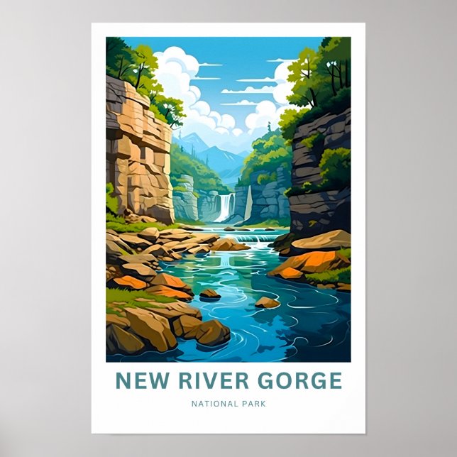 Póster Afiche de viaje del Nuevo Parque Nacional del Gorg (Frente)