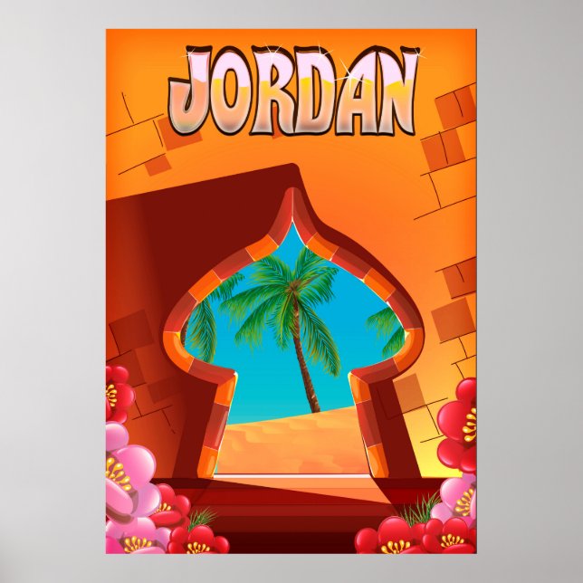 Póster Afiche de viaje del Palacio de Jordania (Frente)