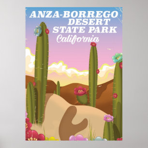 Póster Afiche de viaje del Parque Estatal del Desierto de
