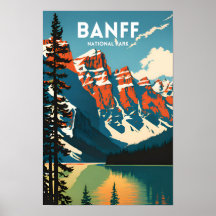 Afiche de viaje del Parque Nacional Banff