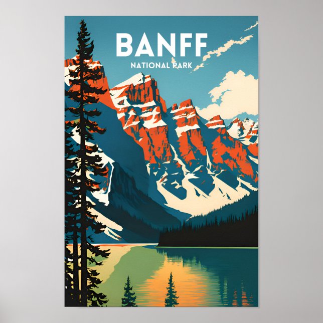 Póster Afiche de viaje del Parque Nacional Banff (Frente)