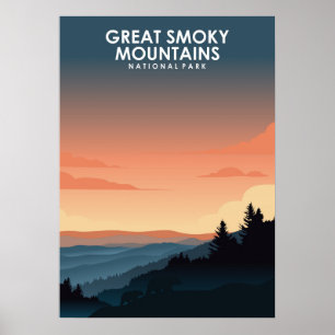 Póster Afiche de viaje del Parque Nacional de las Grandes
