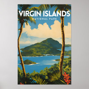 Póster Afiche de viaje del Parque Nacional de las Islas V