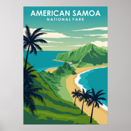 Póster Afiche de viaje del Parque Nacional de Samoa Ameri