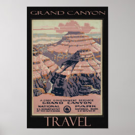 Póster Afiche de viaje del Parque Nacional del Gran Cañón