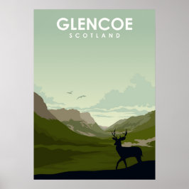 Póster Afiche de viaje del Parque Nacional Glencoe Scotla