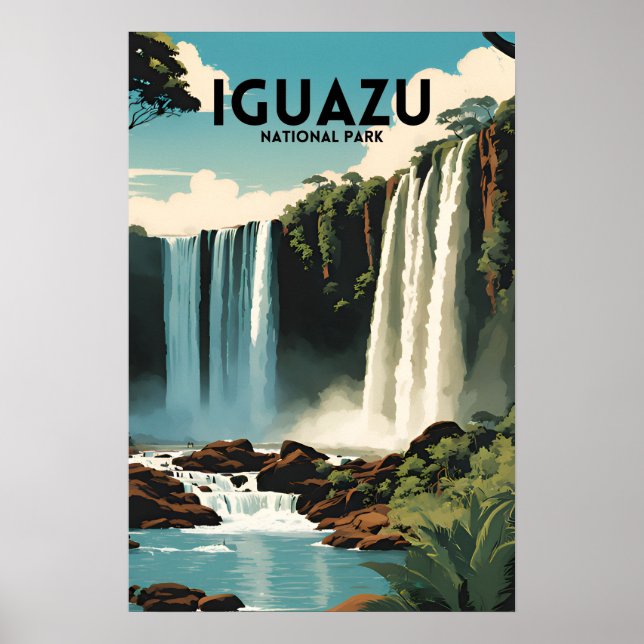 Póster Afiche de viaje del Parque Nacional Iguazú (Frente)