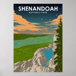 Póster Afiche de viaje del Parque Nacional Shenandoah