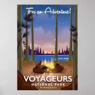 Póster Afiche de viaje del Parque Nacional Voyageurs Minn