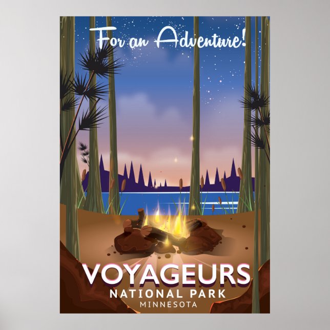 Póster Afiche de viaje del Parque Nacional Voyageurs Minn (Frente)