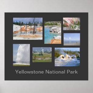 Póster Afiche de viaje del Parque Nacional Yellowstone