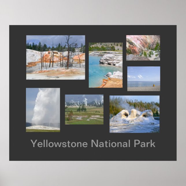 Póster Afiche de viaje del Parque Nacional Yellowstone (Frente)