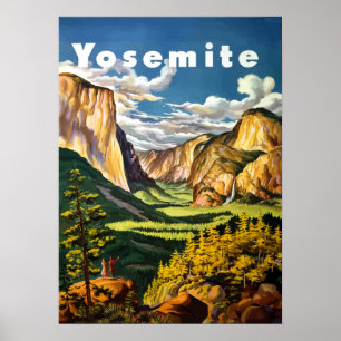 Póster Afiche de viaje del Parque Nacional Yosemite