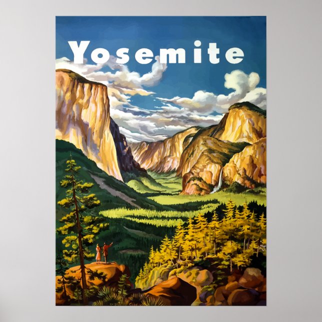 Póster Afiche de viaje del Parque Nacional Yosemite (Frente)