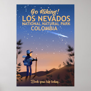 Póster Afiche de viaje del Parque Natural Nacional de Los