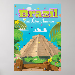 Póster Afiche de viaje del Personalizado de Brasil impres
