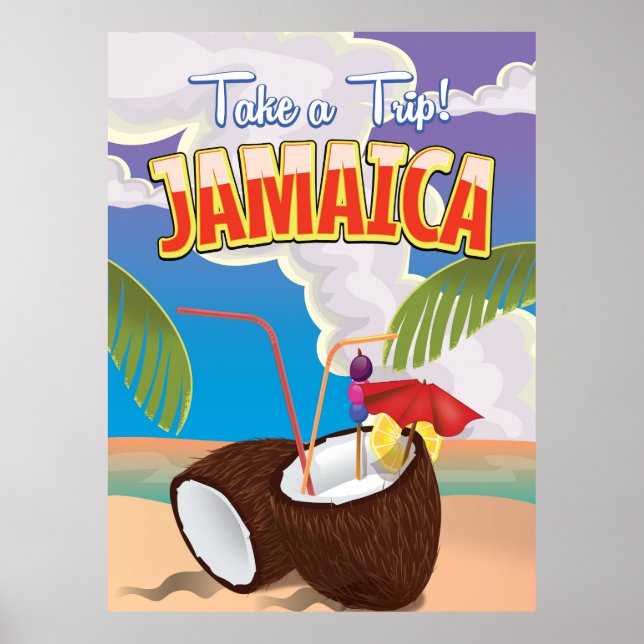 Póster Afiche de viaje del Personalizado de Jamaica (Frente)