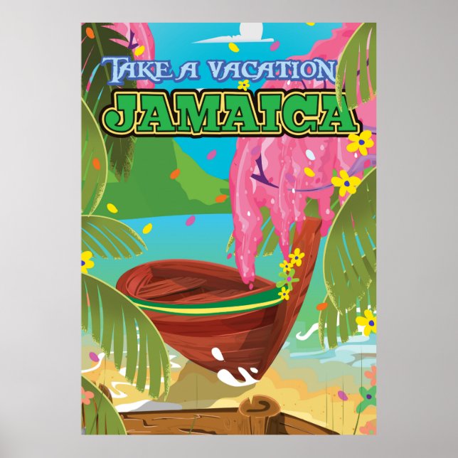 Póster Afiche de viaje del personalizado de Jamaica (Frente)