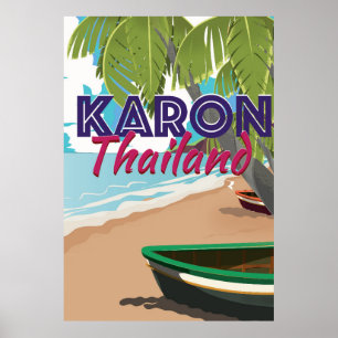 Póster Afiche de viaje del personalizado de Karon tailand