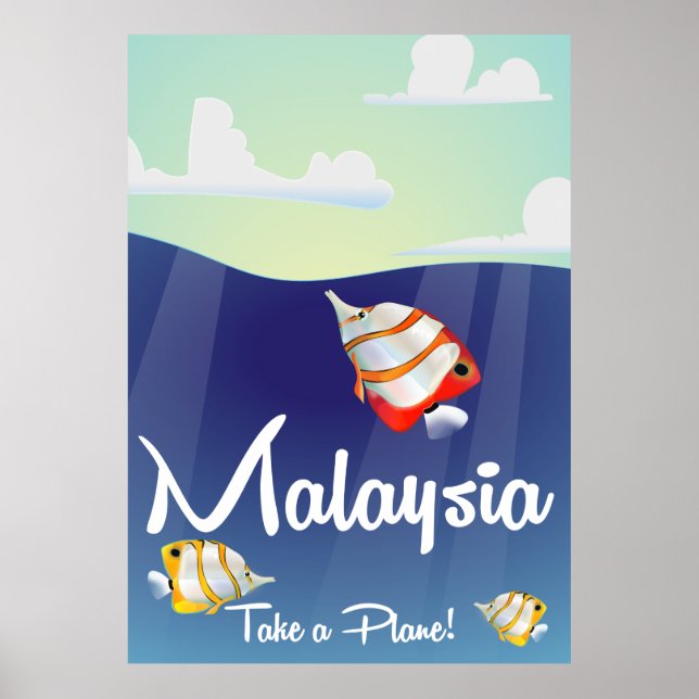 Póster Afiche de viaje del Personalizado de Malasia (Frente)