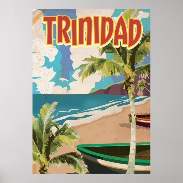 Póster Afiche de viaje del personalizado de Trinidad (Frente)