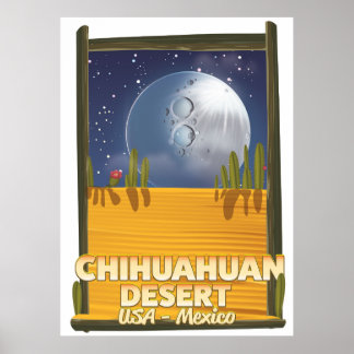 Póster Afiche de viaje del Personalizado del Desierto de 