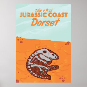 Póster Afiche de viaje del personalizado Jurassic Coast D
