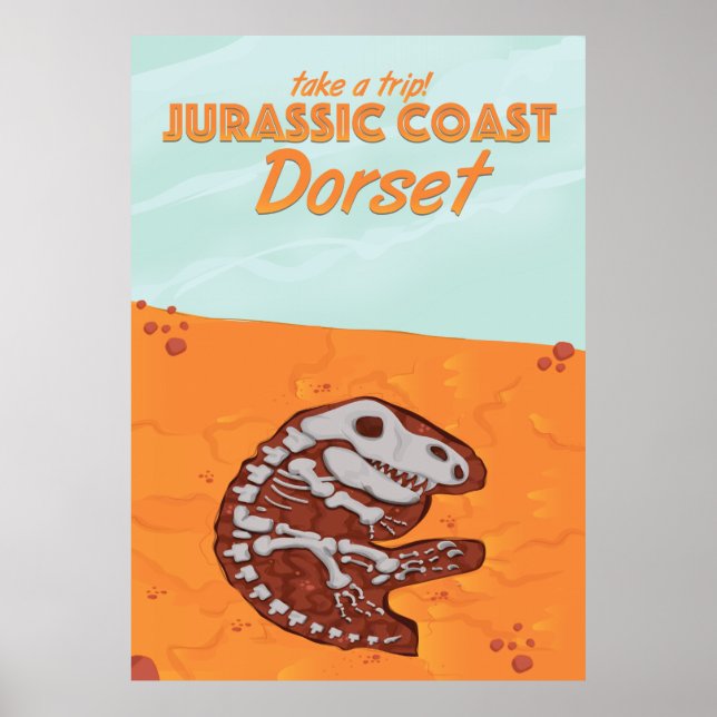 Póster Afiche de viaje del personalizado Jurassic Coast D (Frente)