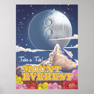 Póster Afiche de viaje del Personalizado Monte Everest
