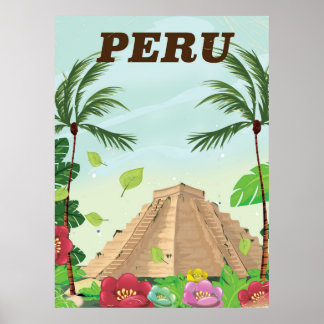 Póster Afiche de viaje del personalizado vintage de Perú