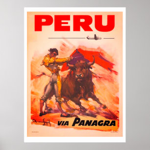 Póster Afiche de Viaje del Perú