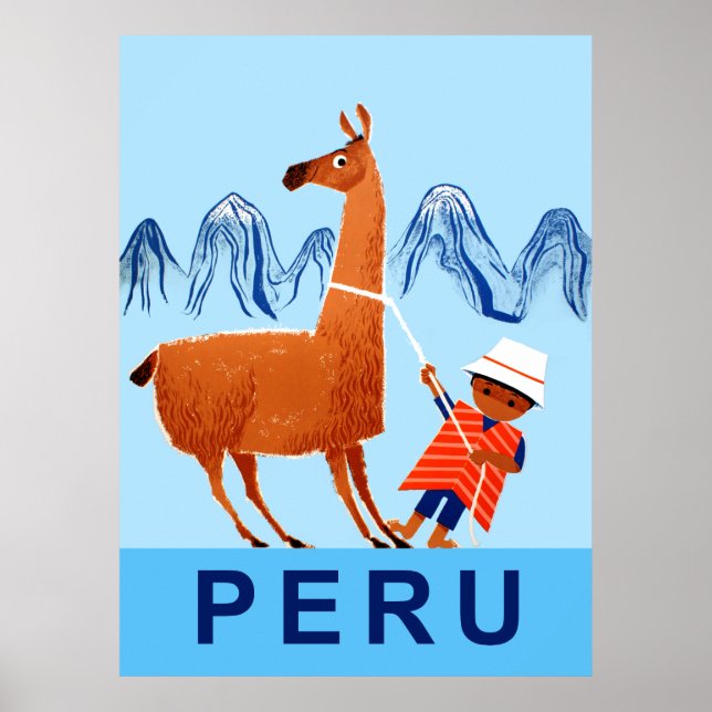 Póster Afiche de viaje del Perú (Frente)