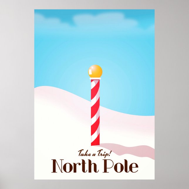 Póster Afiche de viaje del Polo Norte (Frente)