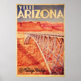 Póster Afiche de viaje del puente Navajo de Arizona