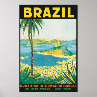 Póster Afiche de viaje del Río Brasil