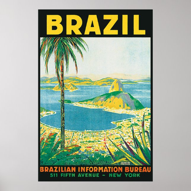 Póster Afiche de viaje del Río Brasil (Frente)