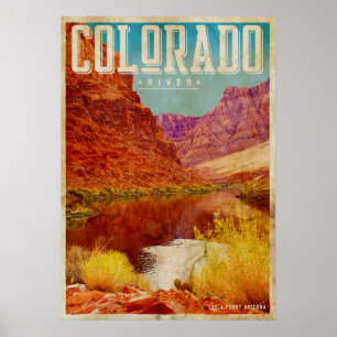Póster Afiche de viaje del río Colorado