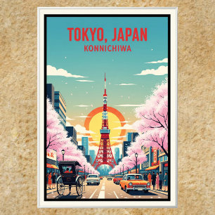 Póster Afiche de viaje del Tokio Japón de los años 1960