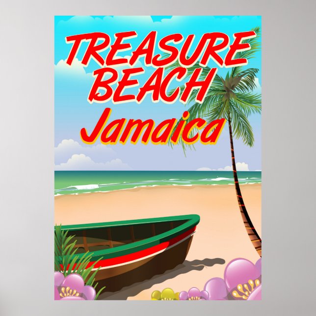 Póster Afiche de viaje del Treasure beach Jamaica (Frente)