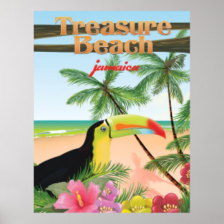 Póster Afiche de viaje del Treasure Beach Jamaica