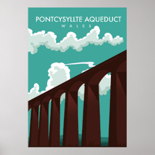 Póster Afiche de viaje del Viaducto Leaderfoot Scotland