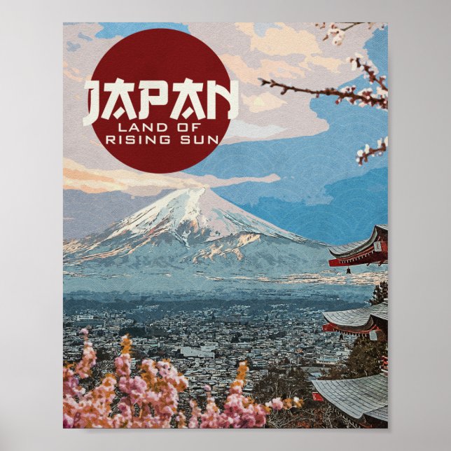 Póster Afiche de viaje del Viejo Japón (Frente)