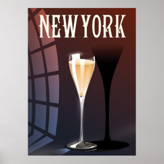 Póster Afiche de viaje del Vino de Nueva York