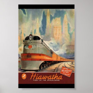Póster Afiche de Viaje del Vintage Railroad