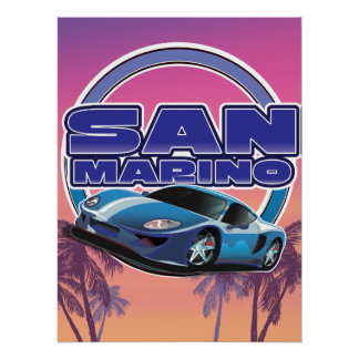 Póster Afiche de viaje deportivo de San Marino
