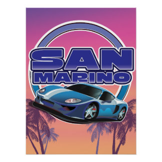 Póster Afiche de viaje deportivo de San Marino