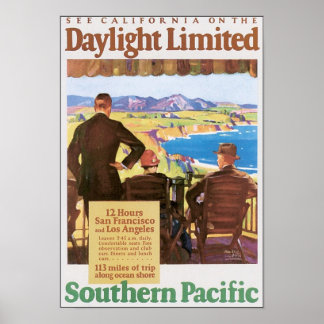 Póster Afiche de viaje diurno ilimitado para el Pacífico 