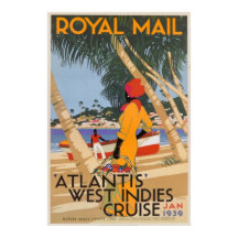 Afiche de viaje en crucero del Real Mail